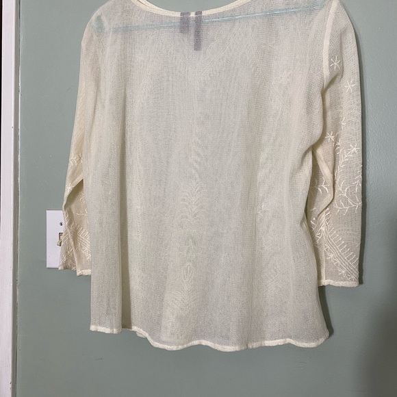 EUC MANGO CASUAL SHEER EMBROIDERED SWEATER - Picture 7 of 9